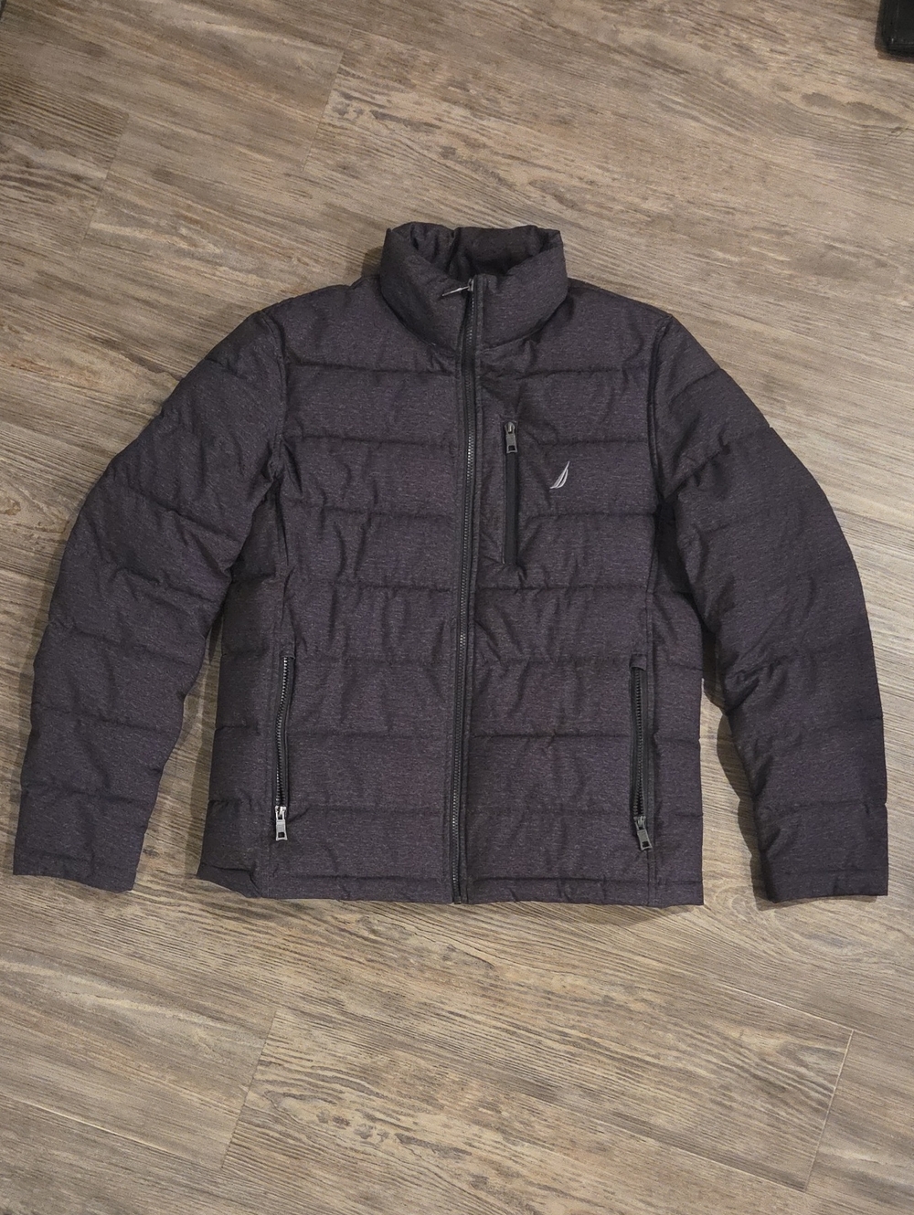 Nautica Men's Dark Charcoal Quilted Puffer Jacket